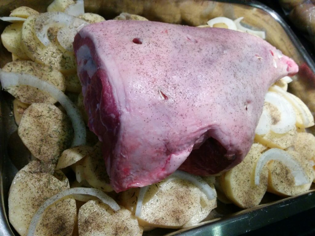 Lamb shoulder on top